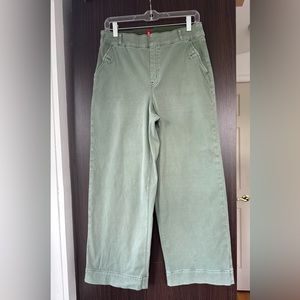 Spanx stretch twill crop wide leg pants size Large